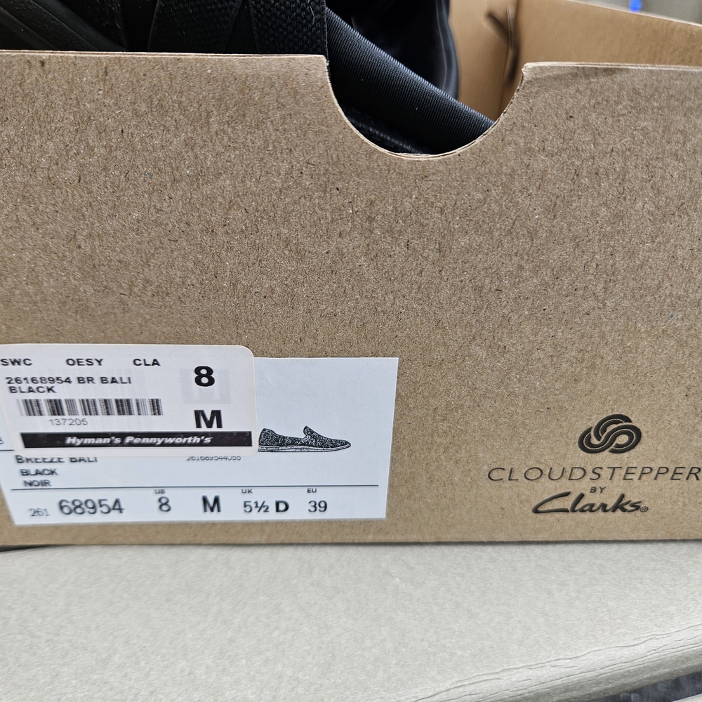 Clarks Womens Black Slip-On Shoes - Picture 2 of 5